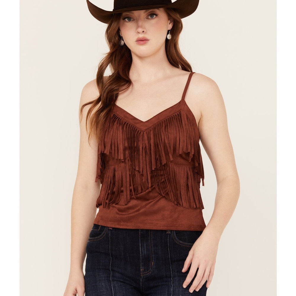Idyllwind Women’s Stafford Faux Suede Fringe Tank XS - Picture 3 of 5